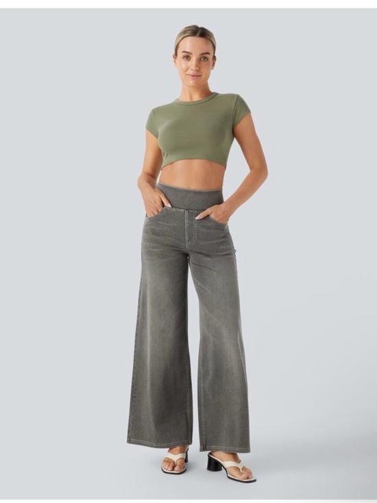 HALARA Denim - 🔥🖤NWT Halara Flex‎ High Waisted Baggy Wide Leg Jeans Size Medium 🖤🔥